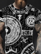 Herren Viking Style Vegvisir Bedrucktes T-Shirt zartstils